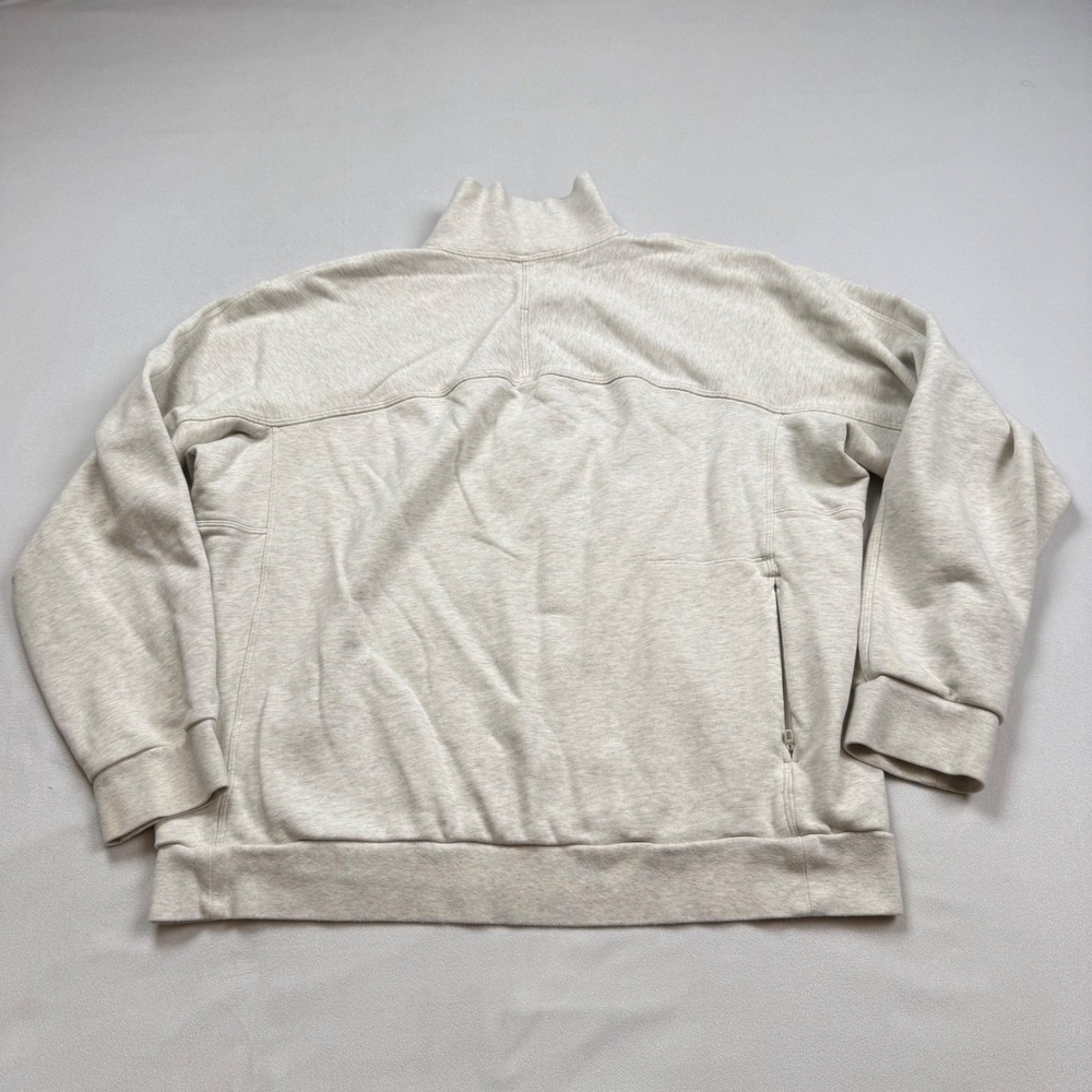 Lululemon Steady State Half Zip Pullover Mens Medium Heathered Light Grey Fleece - Picture 6 of 7
